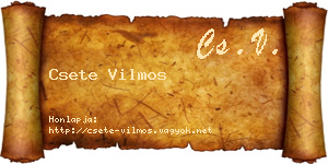 Csete Vilmos névjegykártya